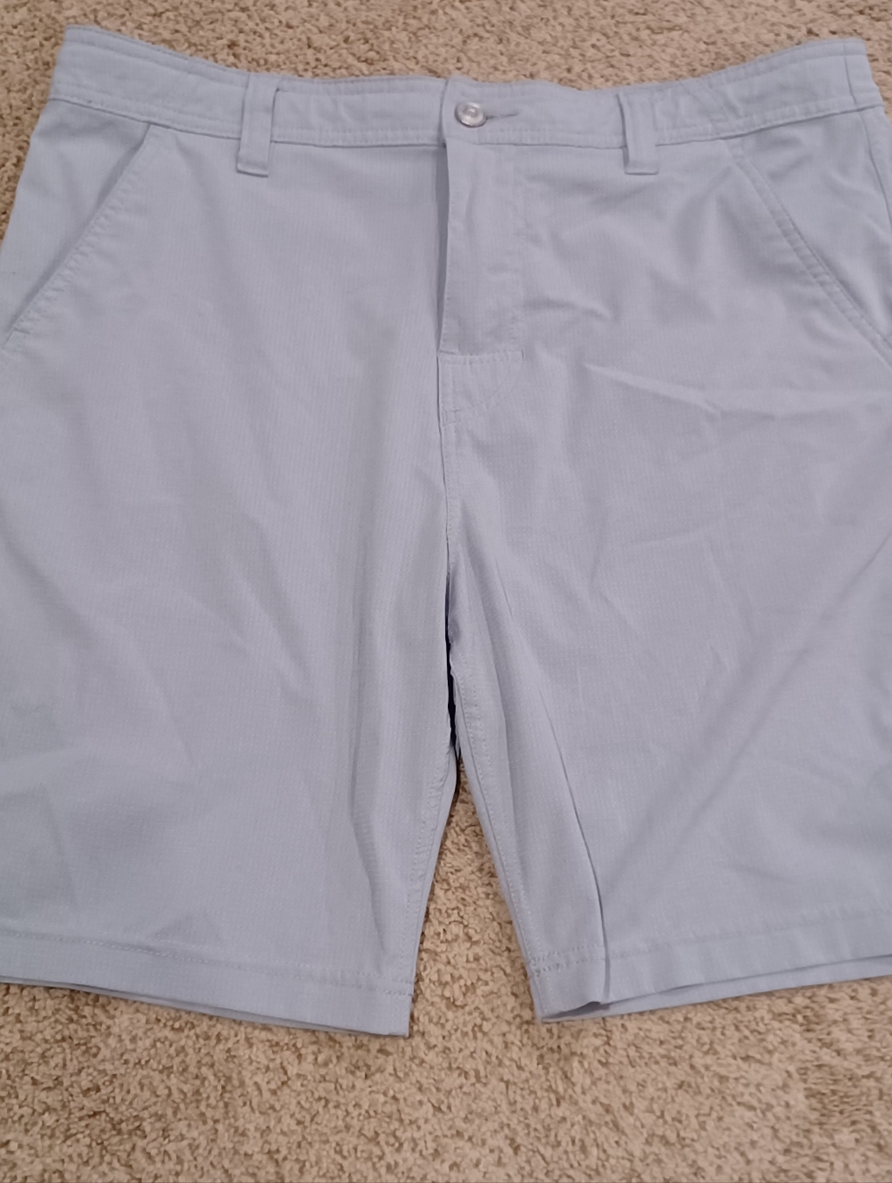 Prana Breathe Casual Lightweight Grey Shorts Mens Size 34